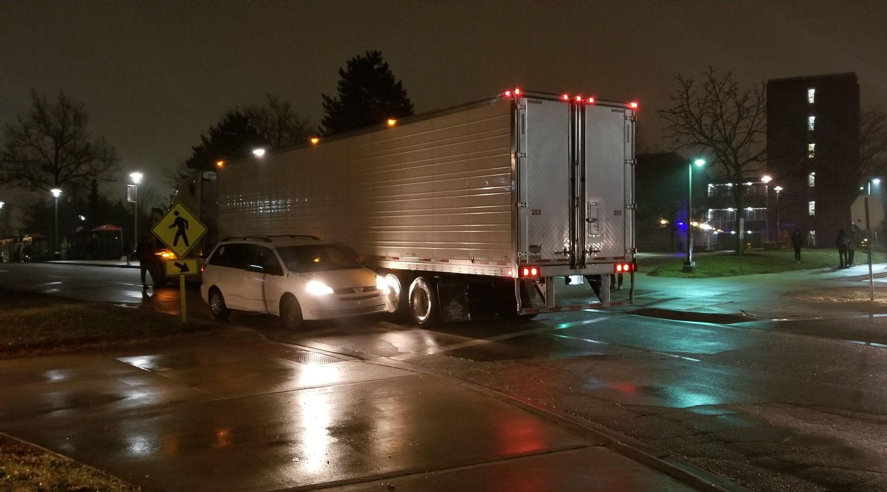 On-campus buses delayed, rerouted due to accident in loading zone